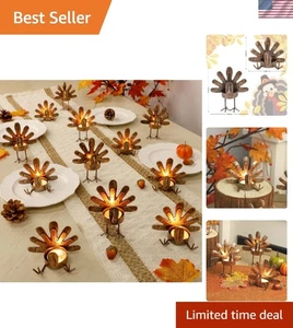 Lujoso Juego de 12 Candelabros de Pavo de Cobre Rojo para Elegancia de Acción de Gracias - Imagen 1 de 9