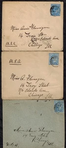 Gran Bretagna 1907-11 6 copertine per Chicago con KE VII SG 215, 218, 219, 230 e 231 - Foto 1 di 4