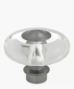 John Lewis CROFT Polished Steel 25mm Glass Disc Curtain Pole Finial SEE DESCRIP - Picture 1 of 5