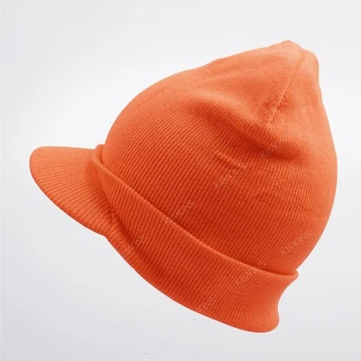 Bill Visor Cuff Beanie Knit Jeep Cap Hat Ski Thick Warm Winter Unisex - Image 1 of 3