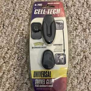 NEW! CELL-TECH Universal Cell Phone Swivel Belt Clip AND Dashboard Mount - Photo 1 sur 4