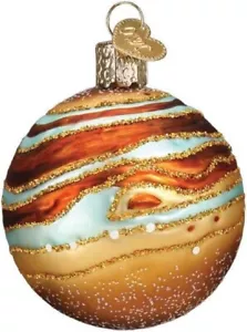 Planet Jupiter Blown Glass Christmas Ornament by Old World Christmas #22040 - Picture 1 of 4