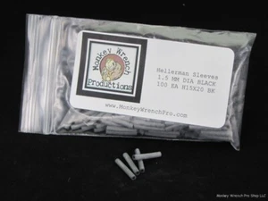 Hellerman Sleeves 1.5 mm diameter BLACK H15X20, Bag of 100 - Picture 1 of 1