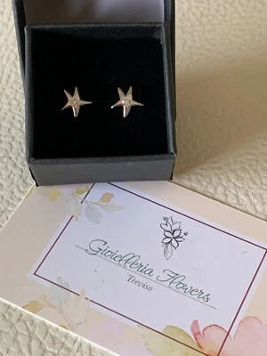 Orecchini in argento 925 con zircone  a forma di stella - Immagine 1 di 4