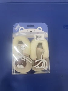 Unbranded Teddy Bear Toddler Slippers BRAND NEW BROWN (Size 6c) - Picture 1 of 2