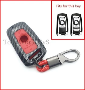 Schlüsselanhänger Etui Abdeckung Vollschale für BMW 1 2 3 4 5 6 7er☆Kohlefaser Muster☆ - Bild 1 von 10