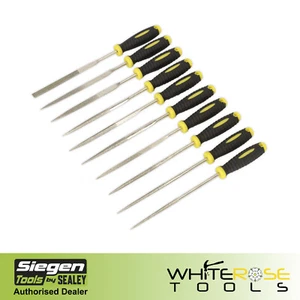 Siegen Sealey Diamond Needle File Set 10pc 100mm Precision Metalwork Craftwork - Picture 1 of 3