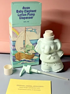 Vintage 1984 Avon Blue BABY ELEPHANT LOTION 8oz Dispenser - Picture 1 of 10