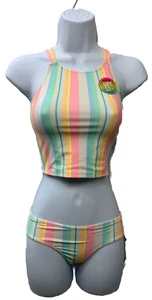 Hurley Girl Crop Tankini Swim Set Marshmallow 387612-W7R 2 Piece Swimwear Size 6 - Picture 1 of 8