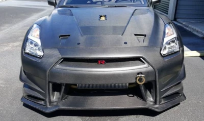Parachoques delantero de fibra de carbono y labio inferior para 09-19 Nissan R35 GT-R Japón ¡RARO! Foto 1 de 4