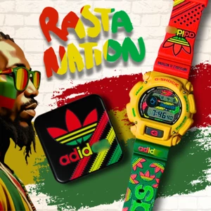 DW-9052 Adiidas Rasta Custom Designed G-Shock Watch - Picture 1 of 7