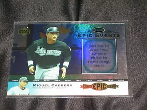 MIGUEL CABRERA MARLINS LEGEND EDIZIONE LIMITATA AUTENTICA CARTA DA BASEBALL RARA /675 - Foto 1 di 2
