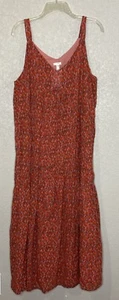 Abito Joie donna babydoll midi floreale scuro a strati taglia XL rosa tè rosso boho - Foto 1 di 11