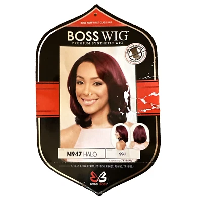 Peluca Bobbi Boss Boss Estilo M947 Halo Color 99J Nueva, Paquete Abierto Foto 1 de 4