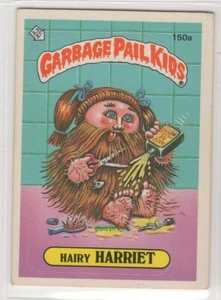 1986 Topps Garbage Pail Kids HAIRY HARRIET #150a Sticker Card - Picture 1 of 2
