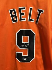 Brandon Belt Autographed San Francisco Custom Orange Baseball Jersey Beckett COA