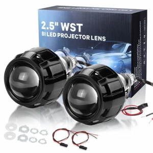 2.5'' Bi LED Headlight Projector Lens Hi-Lo 100W Car Retrofit Universal VS Xenon - Picture 1 of 11