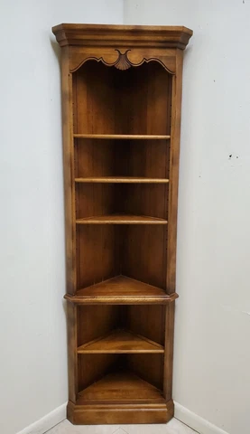 Ethan Allen Corner Cabinet French Country Hutch Display Shell Carved Fin. 236 A Cover
