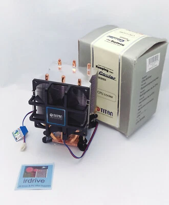 Titan Frameless 92mm CPU Cooling Fan w/ Copper Heatpipe: AMD Socket 754/939/940 - Image 1 of 4