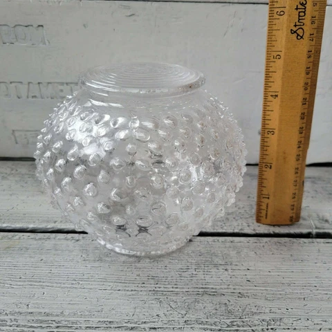 Vintage clear glass hobnail light fixture imperfect,antique hobnail bumpy globe Cover