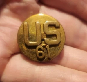 WWII EM US Numbered Collar Brass / 61st - Picture 1 of 2