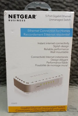 Netgear Business 5-Port Gigabit Ethernet Unmanaged Switch for Homes GS605NA - Image 1 of 3