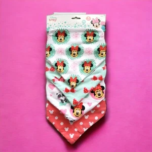 4 Pack Disney Minnie Mouse Bandana Bibs, Girls Shower Gift, Mickey C6 MP - Picture 1 of 3