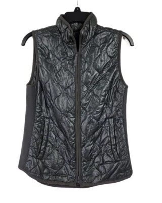 J Crew Dark Gray quilted women's Full zip Vest Size XS - Imagem 1 de 4