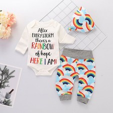 rainbow baby clothes girl