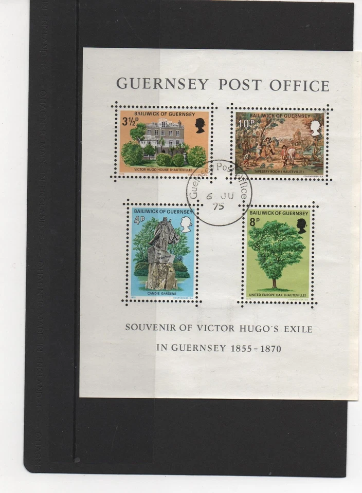 Guernsey Stamps 1975 Victor Hugo's Exile Miniature Sheet Fine Used SG MS130 - Image 1 of 1