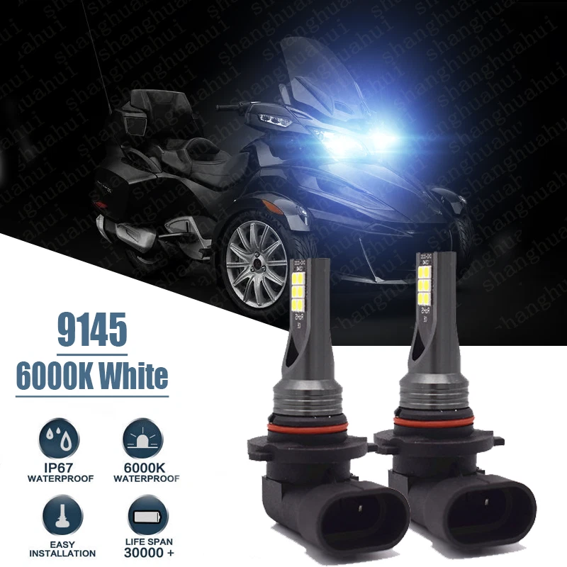 For Can-Am Spyder RT-S SE5 SM5 2012-13 9005 LED Headlight Bulbs Kit White 6000K - Image 1 of 4