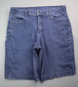 Pantalones Cortos de Jean para Mujer NYDJ Bermudas Oscuros Elastizados Cintura Alta Talla 32x11 Cremallera Fly - Imagen 1 de 5