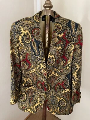VTG Anne Klein II - 2 Piece PAISLEY Suite Blazer (S-Petite/Skirt-6) Wool/Laine - Image 1 of 4