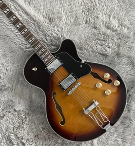 Semi Hollow L5 Electric Guitar 3TS Flamed Maple Top F Hole Semi Hollow Body - Picture 1 of 7