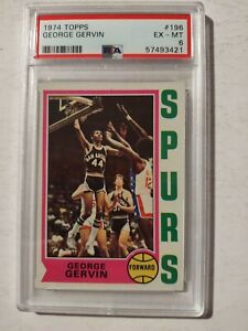 1974 Topps Basketball GEORGE GERVIN  #196 PSA 6  "San Antonio Spurs"  *Rookie* 