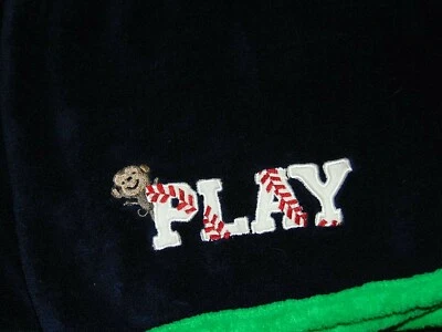 Carters Just One you Manta polar azul oscuro y verde con mono béisbol Foto 1 de 3