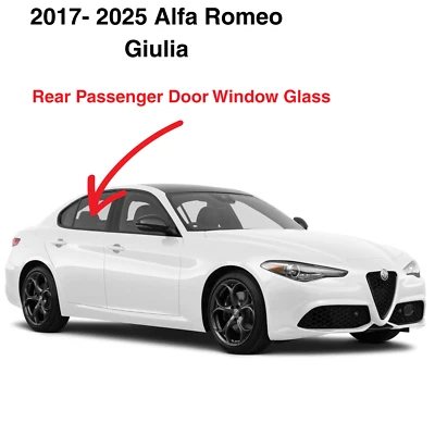 Fits 2017-2025 Alfa Romeo Giulia Rear Passenger Right Side Door Glass Window — 第 1/3 张图片
