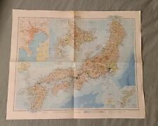 Map of Japan Printed Great Britain Revised 1967 John Bartholomew & Son Edinburgh
