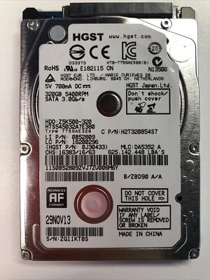 HTS545032A7E380 Hitachi 320GB SATA II 2.5" 7MM Hard Drive Tested!! - Image 1 of 2