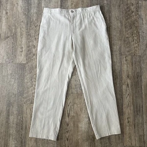 Marc Anthony Luxury Mens Size 36x30 Beige Tan Linen Blend Casual Chino Pants - Picture 1 of 10