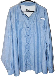 Camicia uomo 2XL ventilata di Habit - blu quadri manica lunga poliestere pesca - Foto 1 di 9