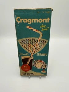 Antique Advertising Box Cragmont Straws The Tin Soda Cola 1940’s Safeway Product - Picture 1 of 4