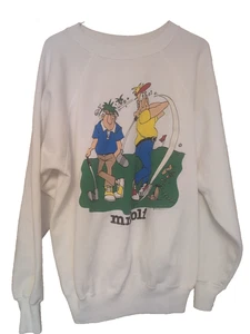 Mr. Sudadera Golf Sharky’s Double Golfers Vintage 1989 Rara Ultra Sweats Años 80 - Imagen 1 de 10
