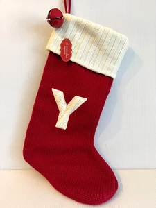 NUEVO Medias cuadradas de punto con letra Y de San Nicolás con campana ~ 18 pulgadas - Imagen 1 de 4