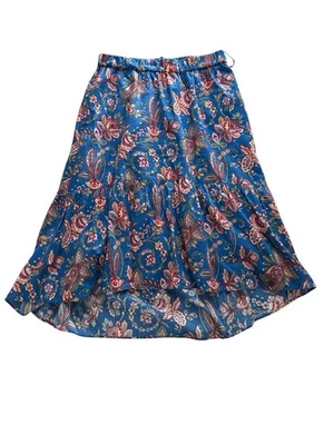 Falda de algodón floral azul bajo J.crew X Liberty London talla 6 falta cinturón Foto 1 de 4