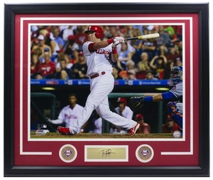 Rhys Hoskins Framed 16x20 Phillies Baseball Photo w/ Laser Engraved Signature - Picture 1 of 4
