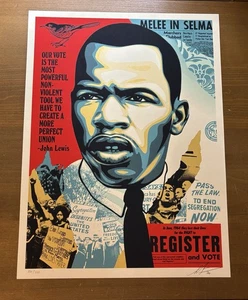 Shepard Fairey Obey JOHN LEWIS Signed Numbered Screen print xx/550 - Picture 1 of 3