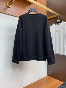 Brunello Cucinelli Herren bequemer Langarm Thermo Strick Rundhals Pullover - Bild 1 von 7