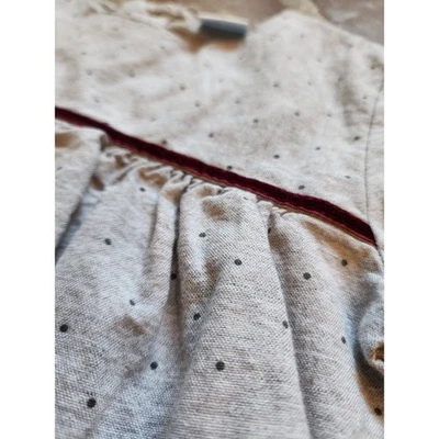 Edgehill Collection Kids Winter Dress Polka Dot Long Sleeve Burgundy Trim 4T - Image 1 of 4