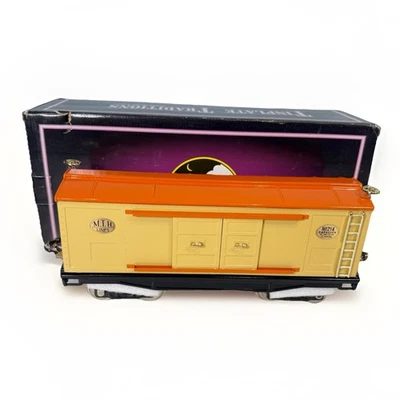MTH No 214 Box Car 10-202 Orange Brass Trim Standard Gauge Tinplate Traditions - Image 1 of 4